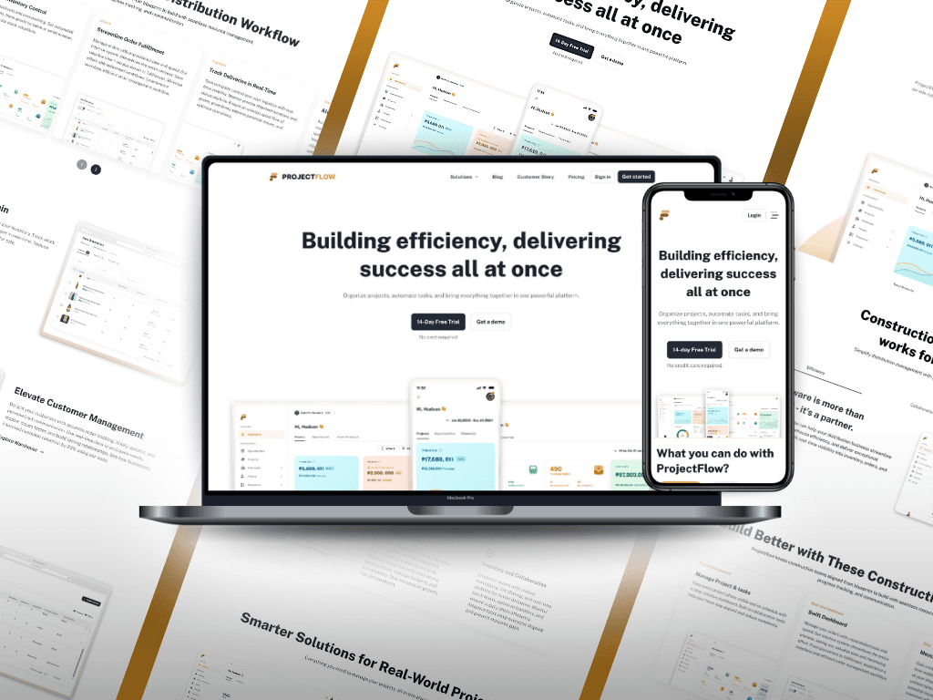 ProjectFlow: Landing Page & Navigation